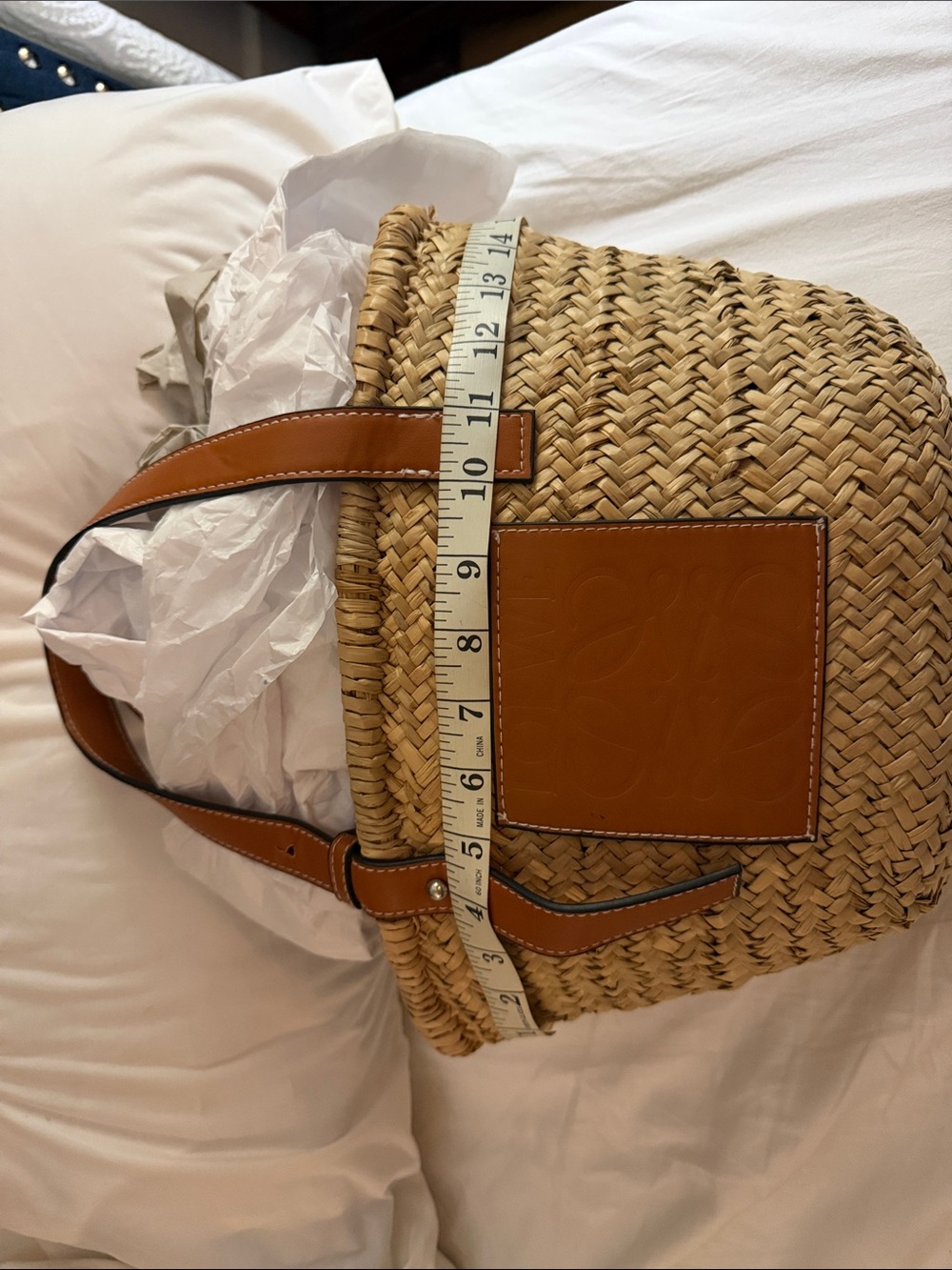 Loewe Natural Straw Tote with Tan Leather Trim - Picture 3 of 6